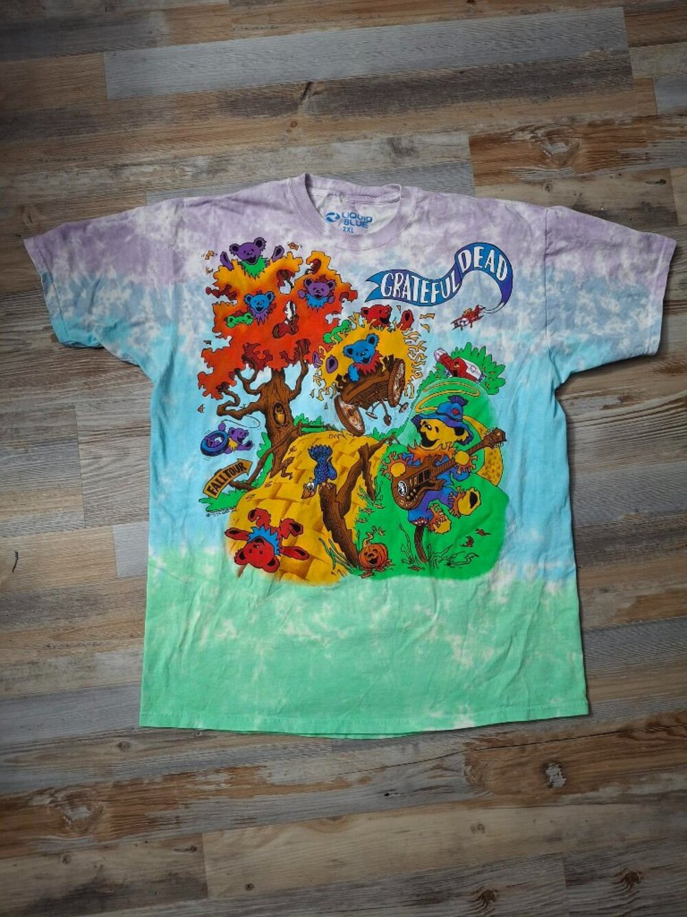 Grateful Dead Shirt Men's 2XL Tie Dye Rise & Fall Tour 1993 Liquid Blue Reprint